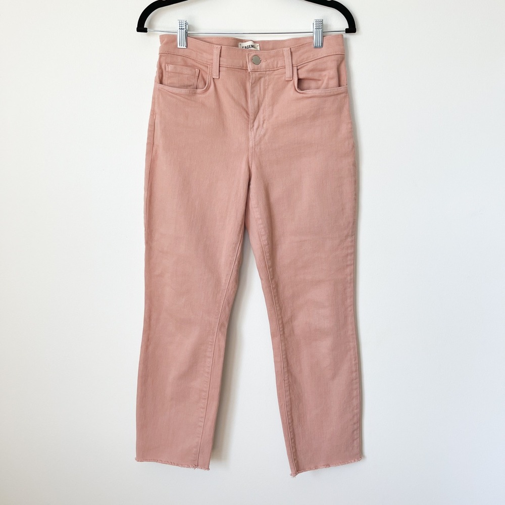 L'Agence Sada Cropped Slim High Rise Jeans‎ Dusty Pink Womens 27
